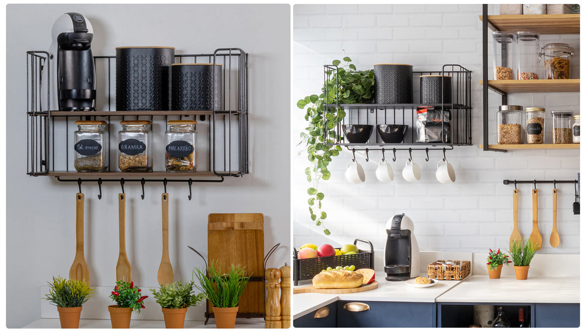 Prateleira Retrô Multiuso: Para sala de jantar e cozinha