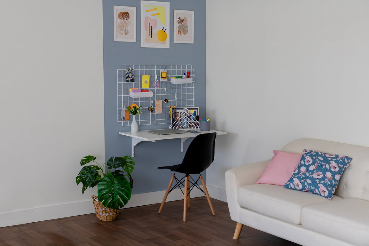 Home office na sala de estar