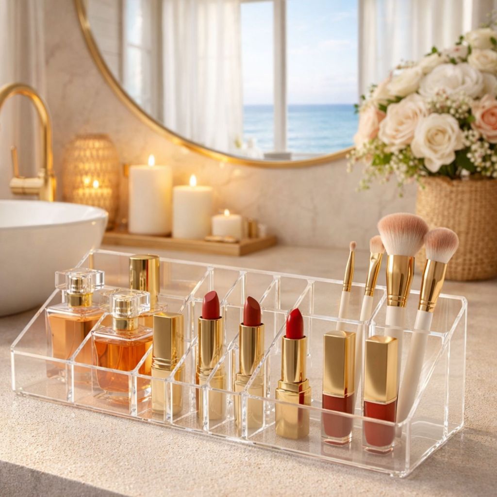 Organizador de Maquiagem Grande Multiuso para Cosméticos, Pincéis e Acessórios