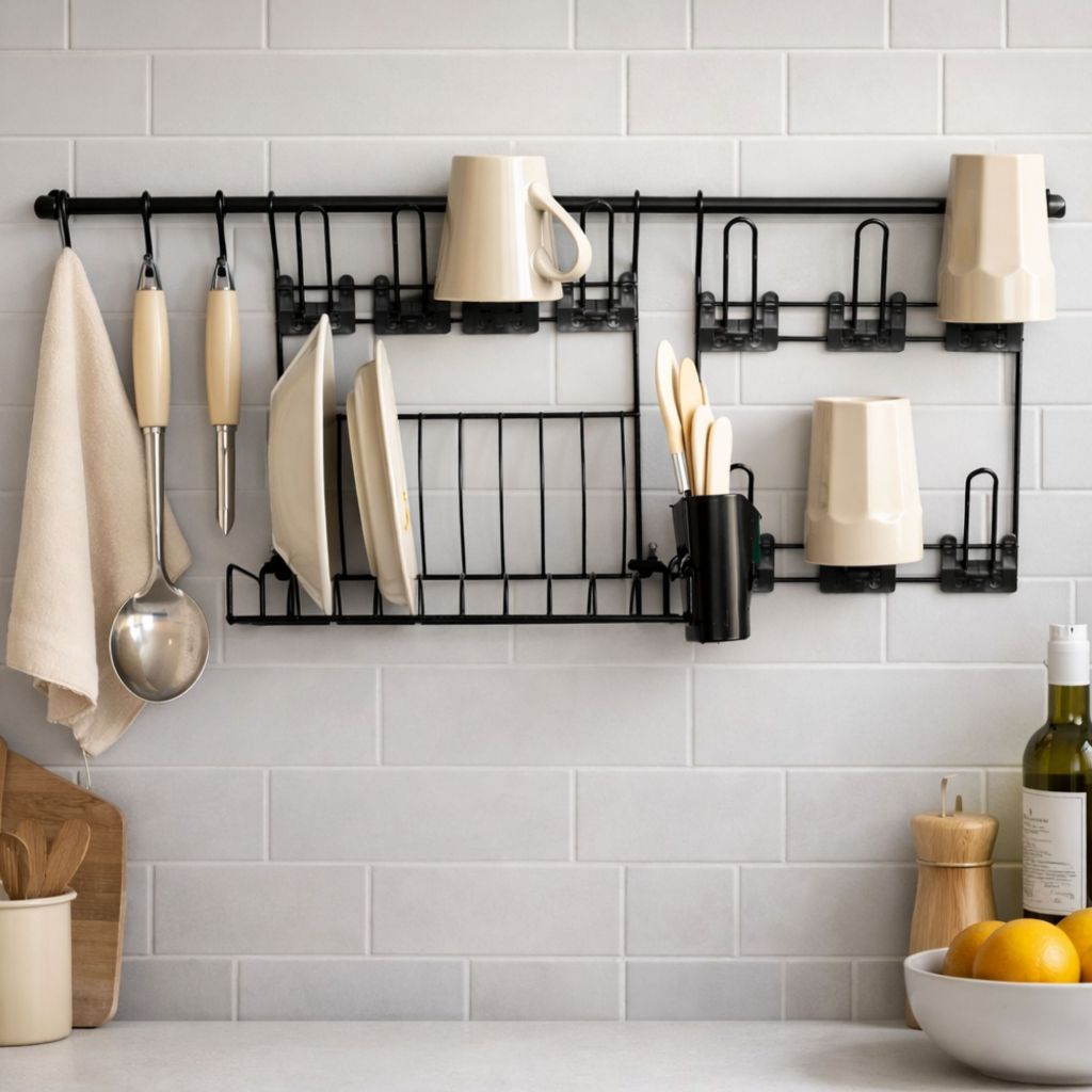 Cook Premium Organizador Aramado de Parede para Cozinha – Porta Temperos e Utensílios Kit 4