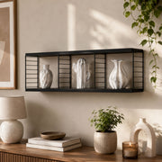 Prateleira Cubo Decorativo Horizontal Preto Nicho de Parede Multiuso Sala Quarto Cozinha