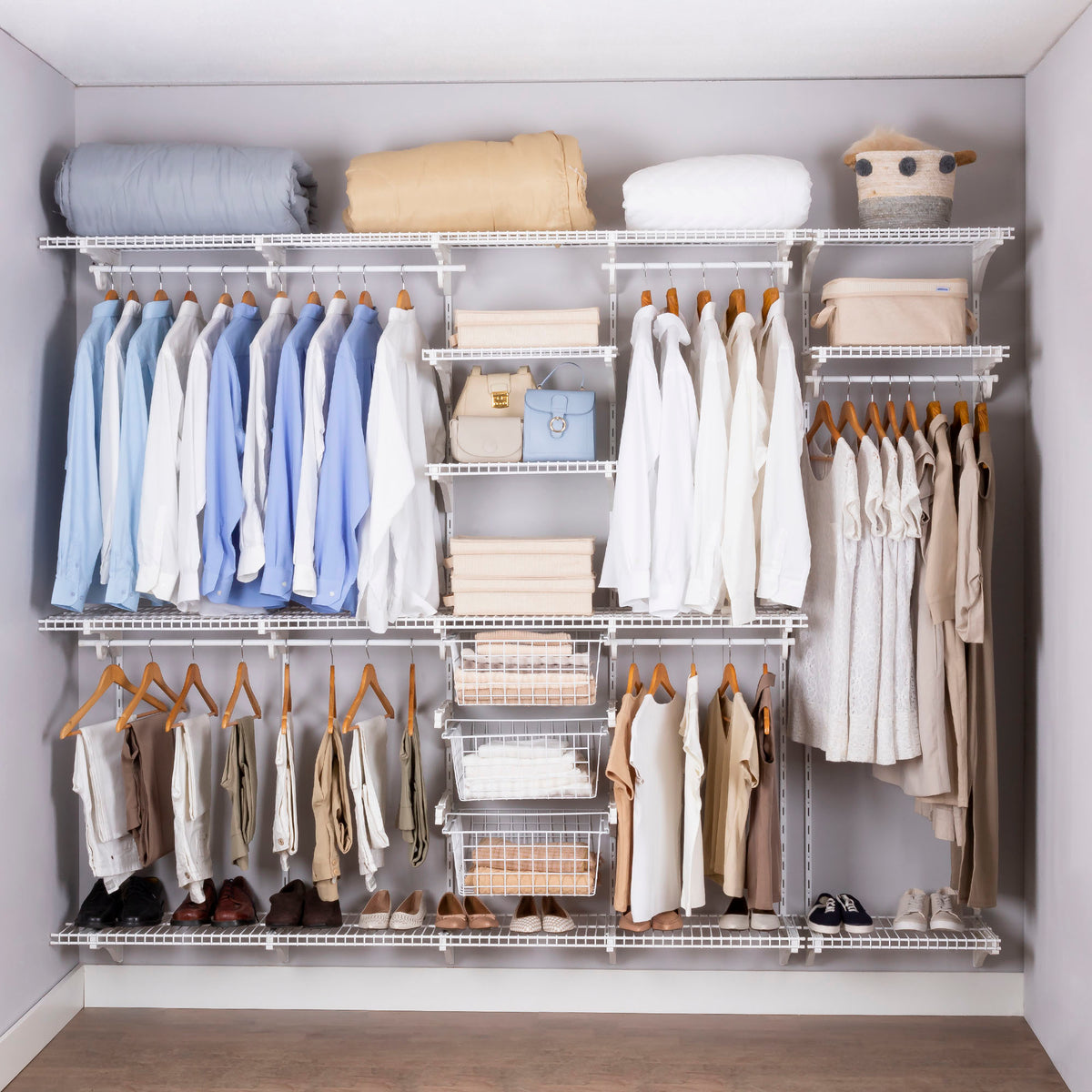 Armário Multiuso Closet Aberto Parede Casal Aramado kit 50