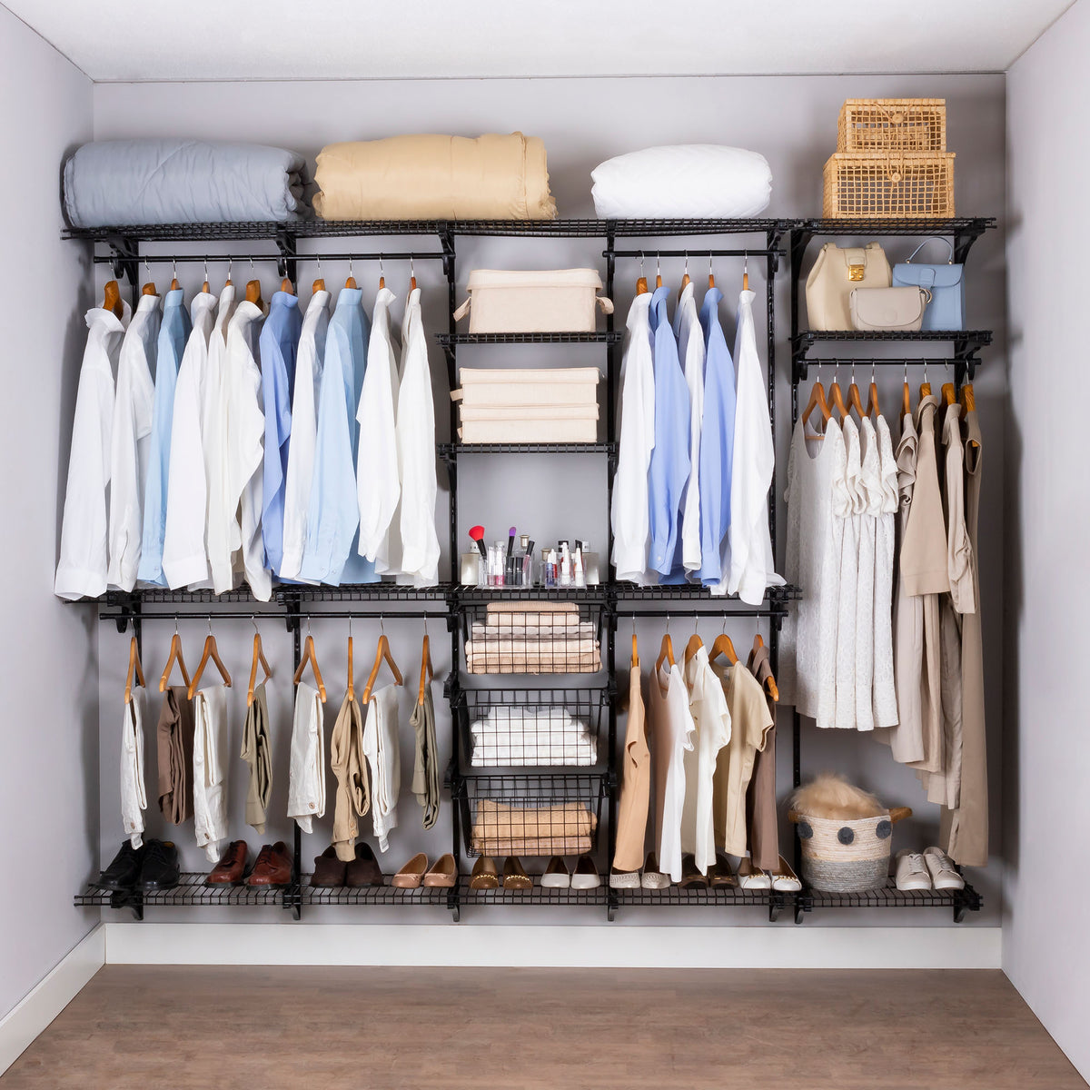 Armário Multiuso Closet Aberto Parede Casal Aramado kit 50