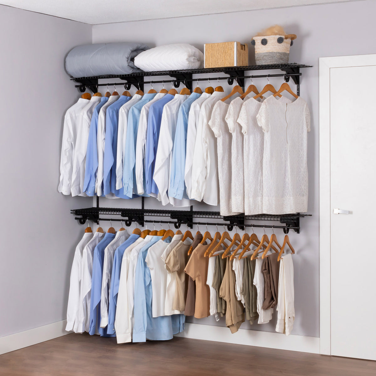 Armário Multiuso Closet Aberto Parede Casal Aramado kit 42
