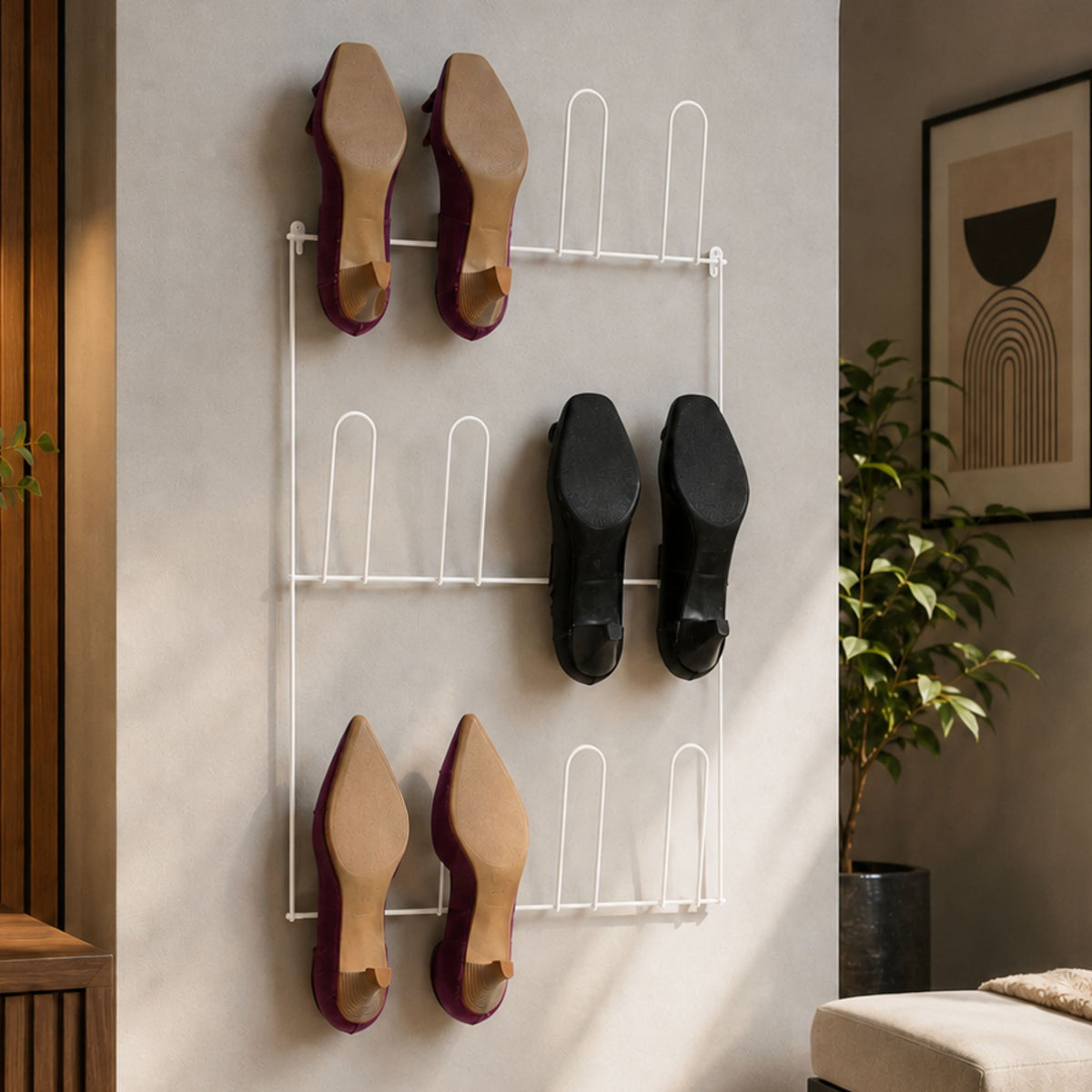 Sapateira 6 Pares de Parede Organizador Vertical para Sapatos