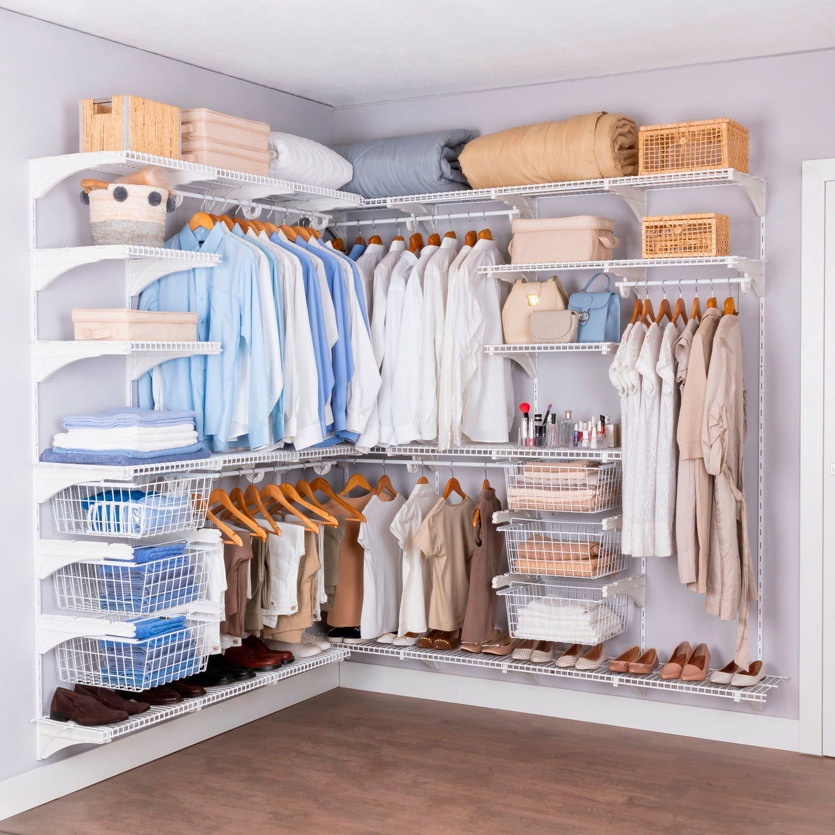 Armário Multiuso Closet Aberto Parede Casal Aramado kit 51