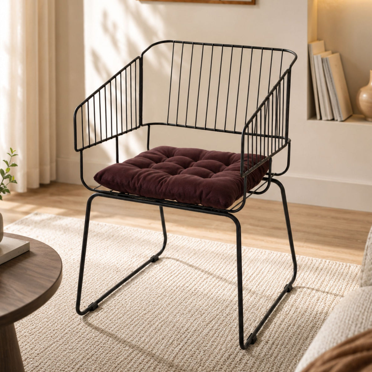 Cadeira de Jantar Design Industrial Aço Aramado Country
