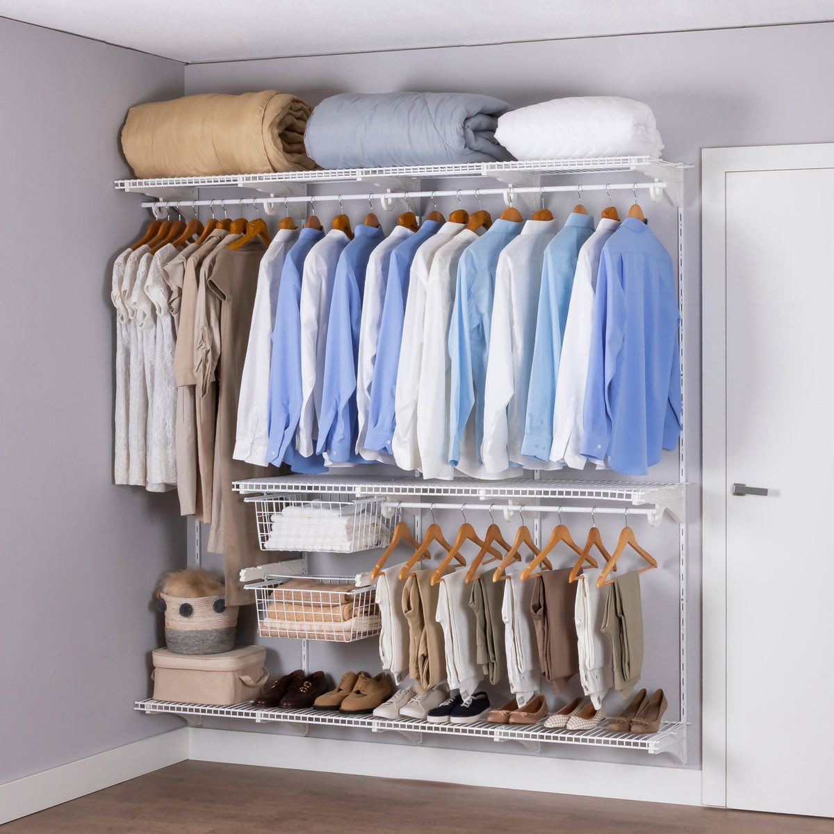 Armário Multiuso Closet Aberto Parede Casal Aramado kit 48