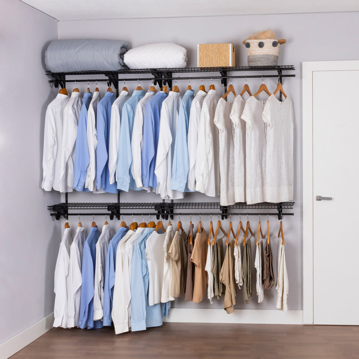 Armário Multiuso Closet Aberto Parede Casal Aramado kit 42