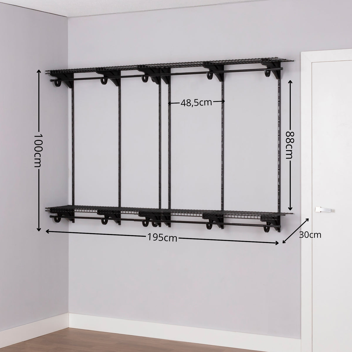 Armário Multiuso Closet Aberto Parede Casal Aramado kit 42