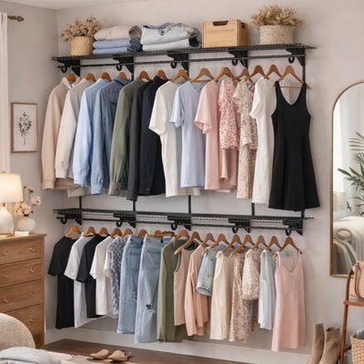 Armário Multiuso Closet Aberto Parede Casal Aramado kit 42