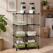 Estante para Livros Aramado para Roupas e Objetos 6 Nichos