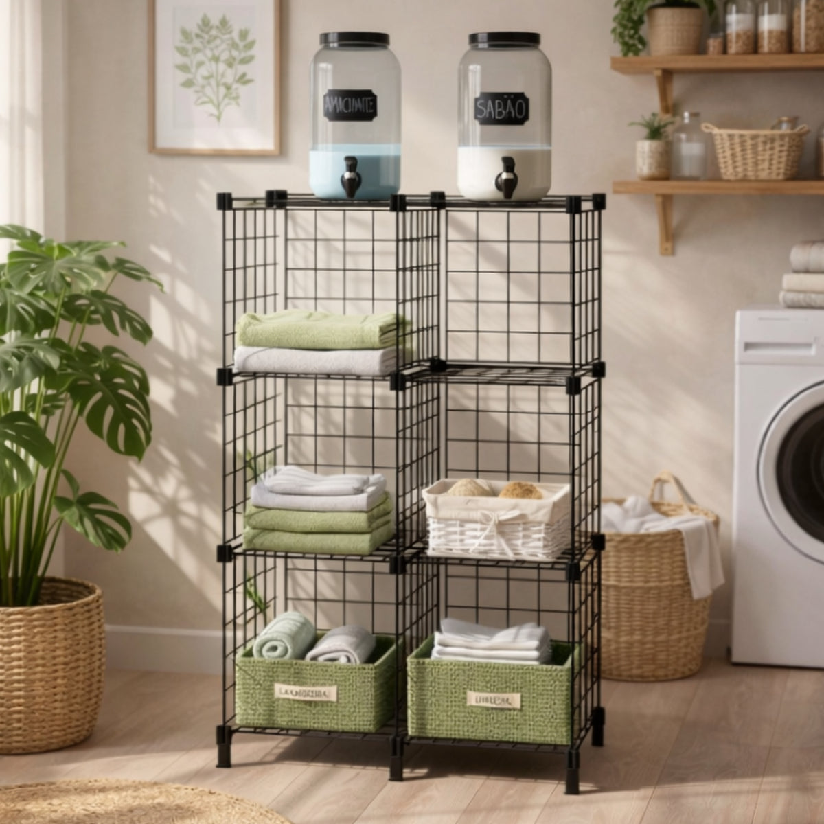 Estante para Livros Aramado para Roupas e Objetos 6 Nichos