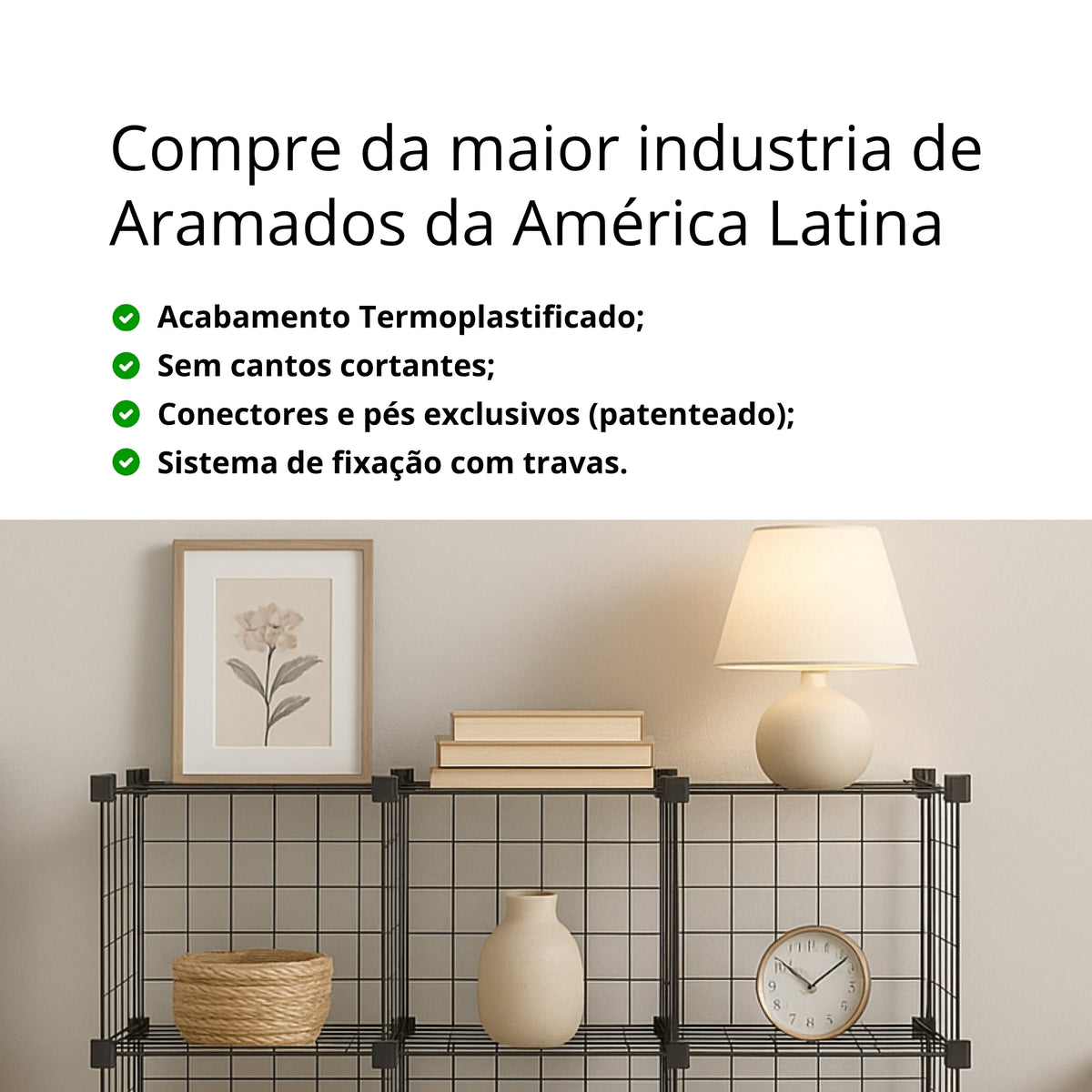 Estante para Livros Aramado para Roupas e Objetos 9 Nichos