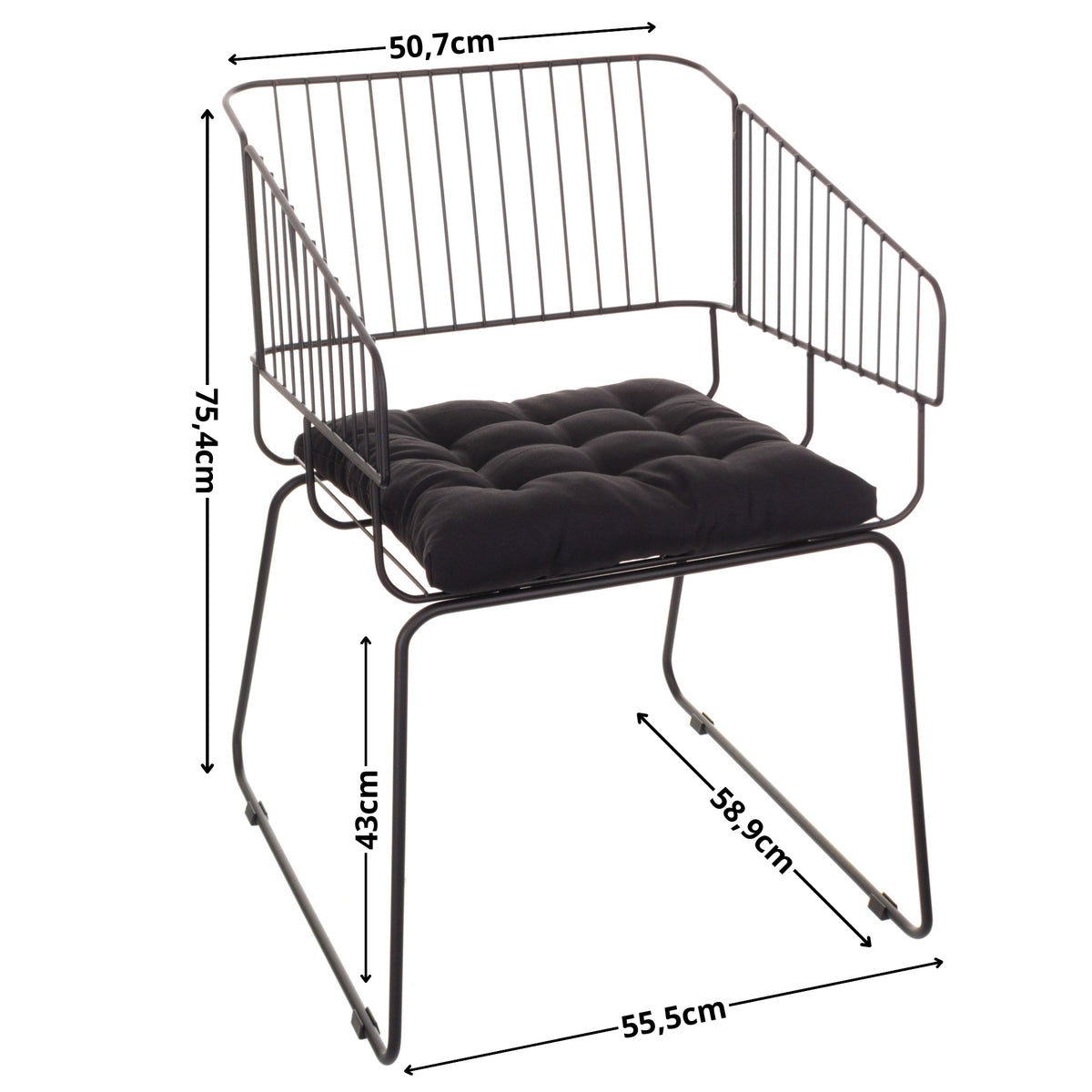 Cadeira de Jantar Top Design Industrial Aço Aramado Country