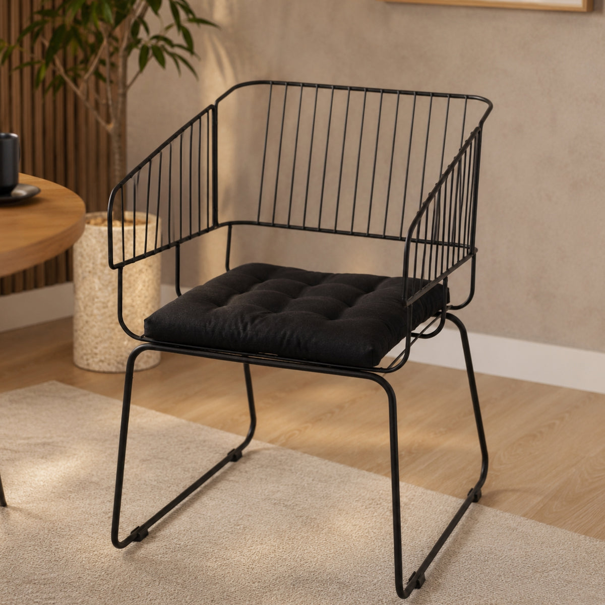 Cadeira de Jantar Top Design Industrial Aço Aramado Country