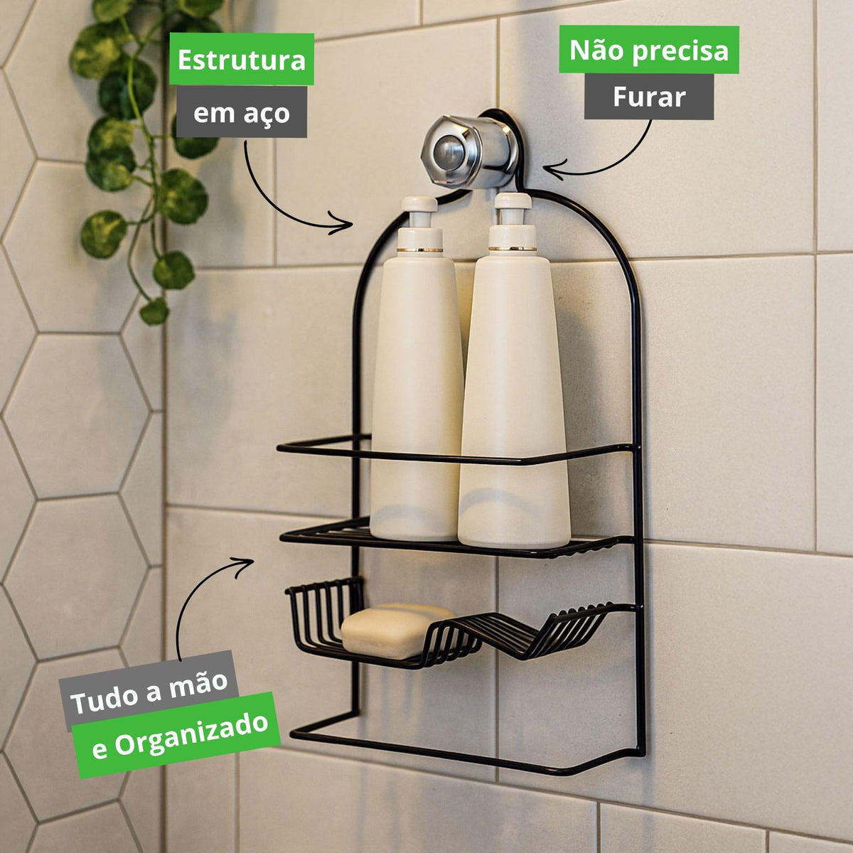 Porta Shampoo aramado para pendurar