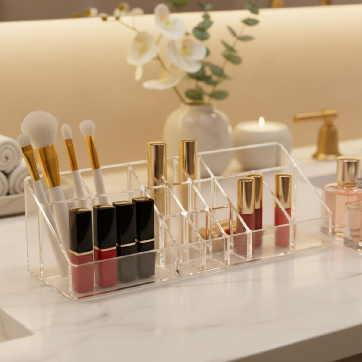 Organizador de Maquiagem Grande Multiuso para Cosméticos, Pincéis e Acessórios