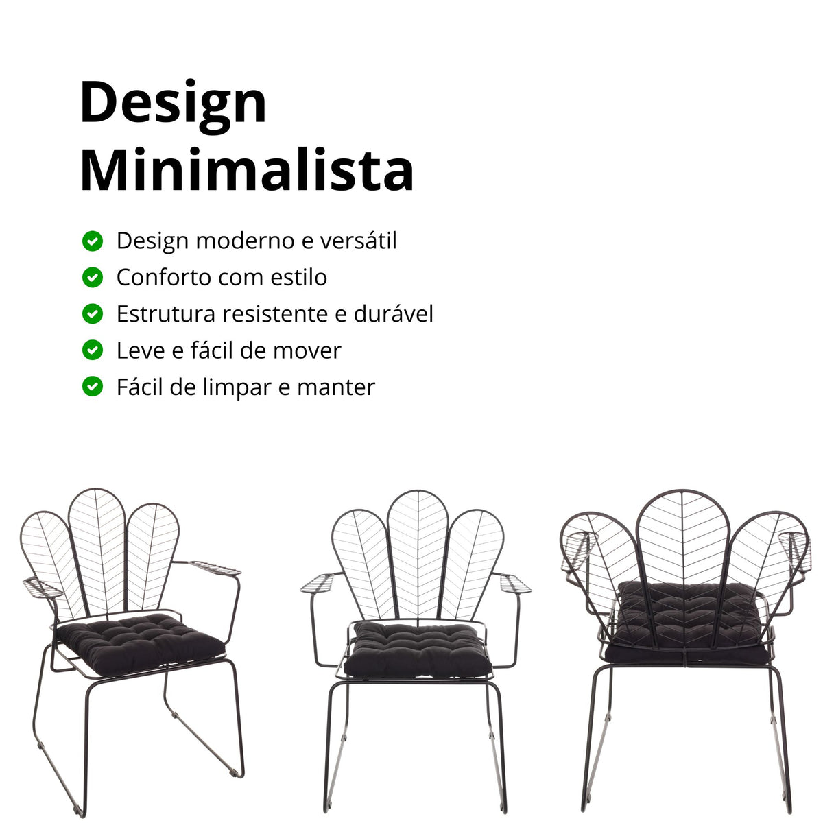 Cadeira de Jantar Top Design Industrial Aço Aramado Tree