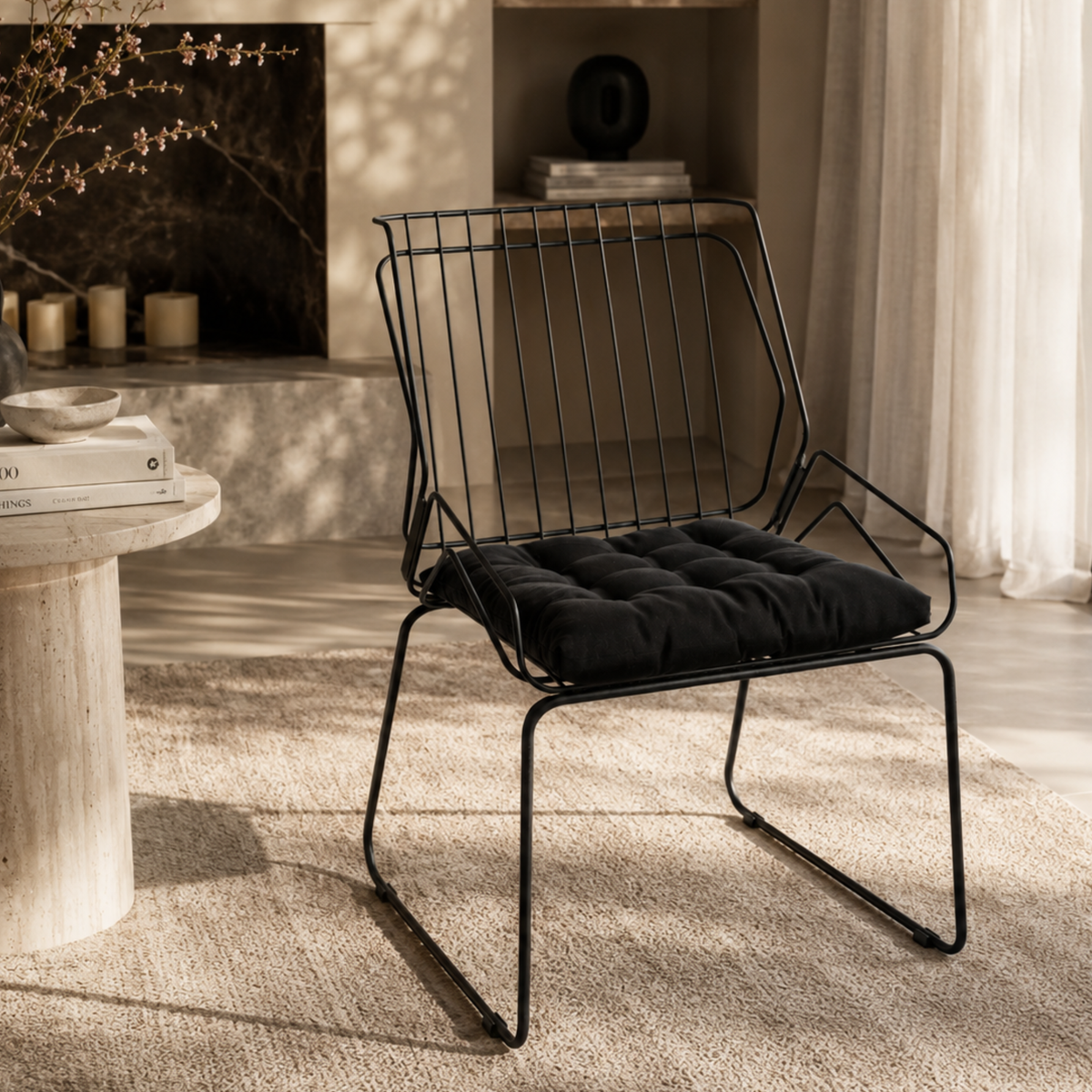 Cadeira de Jantar Top Design Industrial Aço Aramado Tron