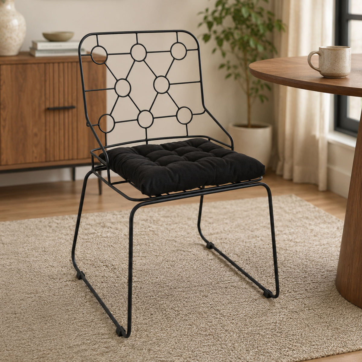 Cadeira de Jantar Top Design Industrial Aço Aramado Átomo