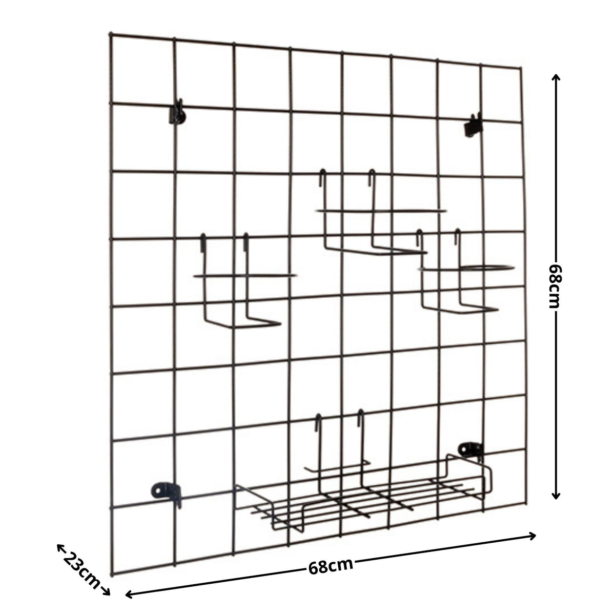 Kit Tela Decorativa Grande com Suportes para Vaso e Prateleira Aramada para Jardim Vertical