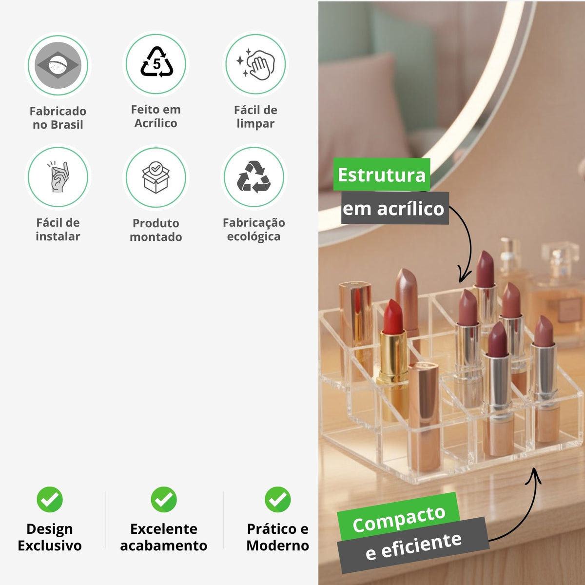 Organizador de batons e esmaltes
