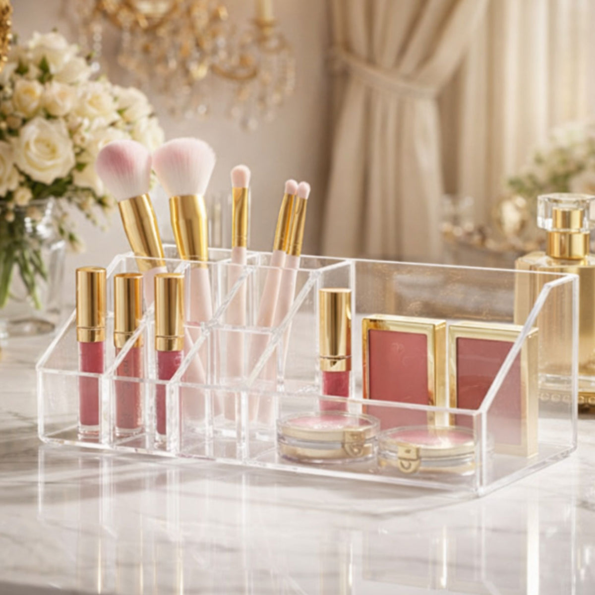 Organizador de Maquiagem Multiuso para Cosméticos, Pincéis e Acessórios de Beleza