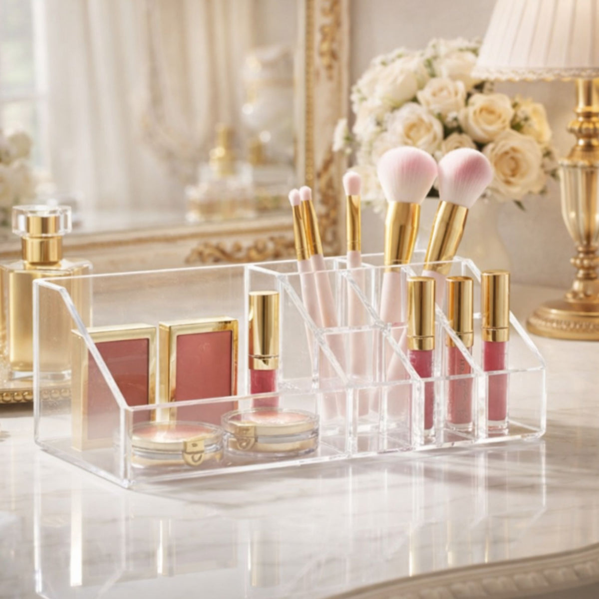 Organizador de Maquiagem Multiuso para Cosméticos, Pincéis e Acessórios de Beleza
