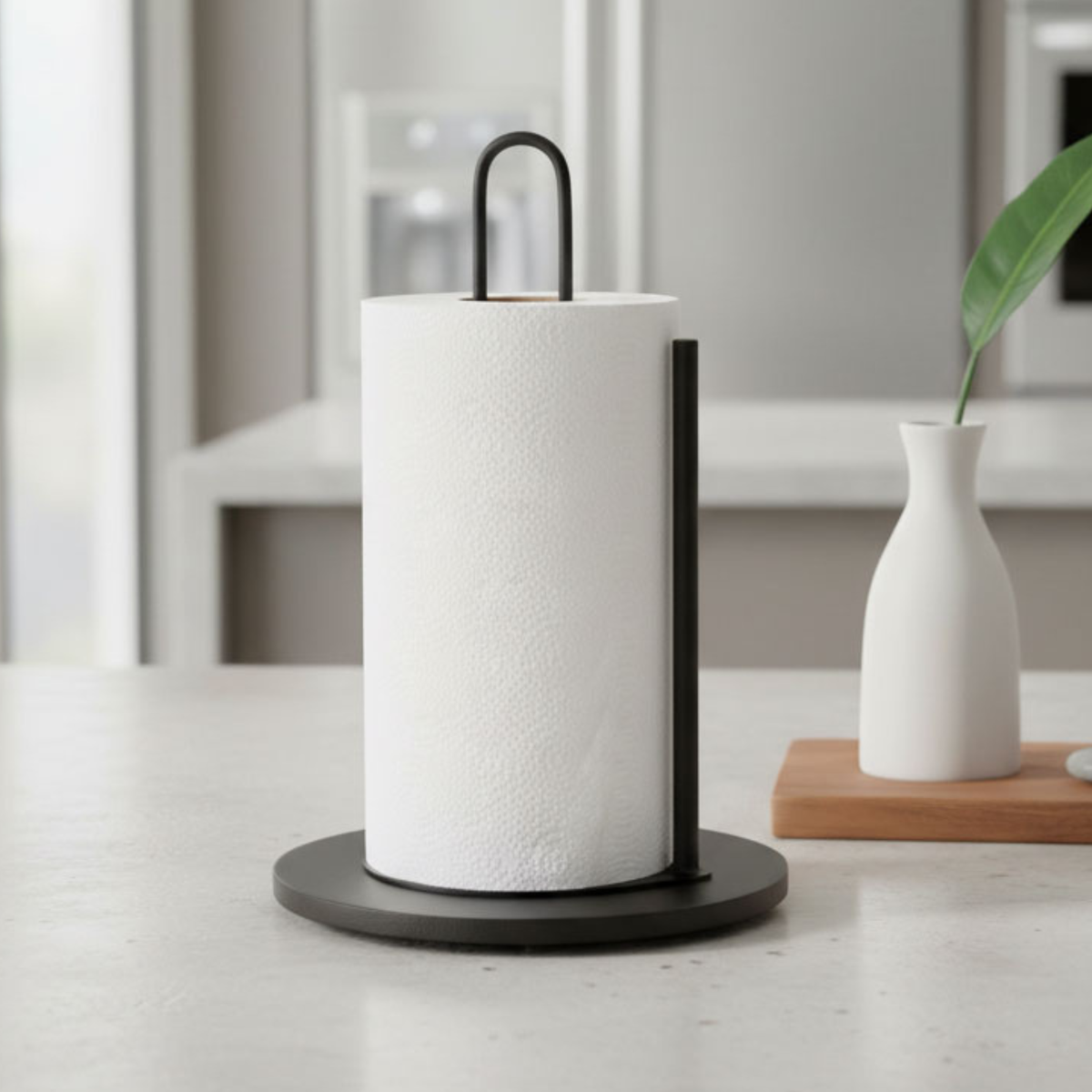 Suporte Porta Papel Toalha de Bancada – Organizador Moderno em Aço para Cozinha