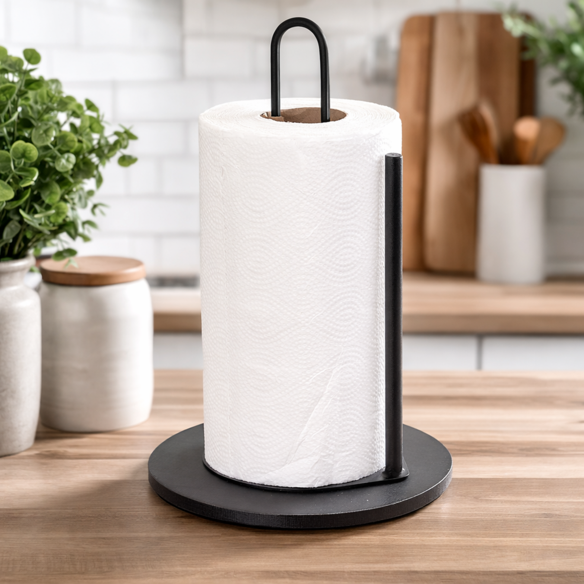 Suporte Porta Papel Toalha de Bancada – Organizador Moderno em Aço para Cozinha