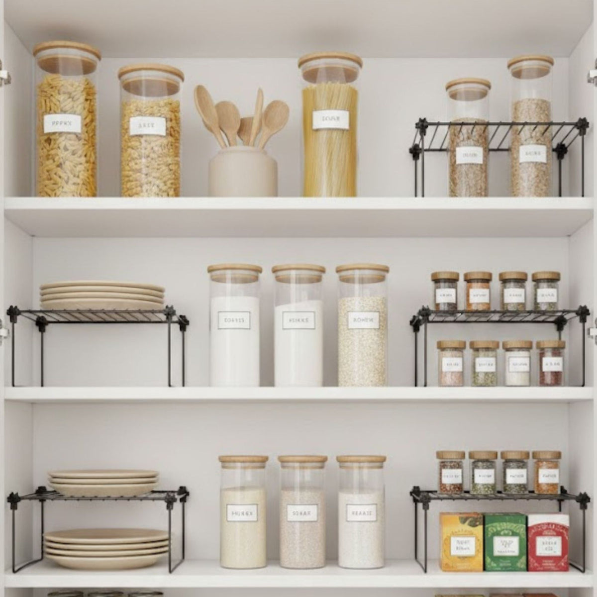 Kit 5 Organizadores de Armário Multiuso Aço Aramado – Prateleira para Cozinha e Louças