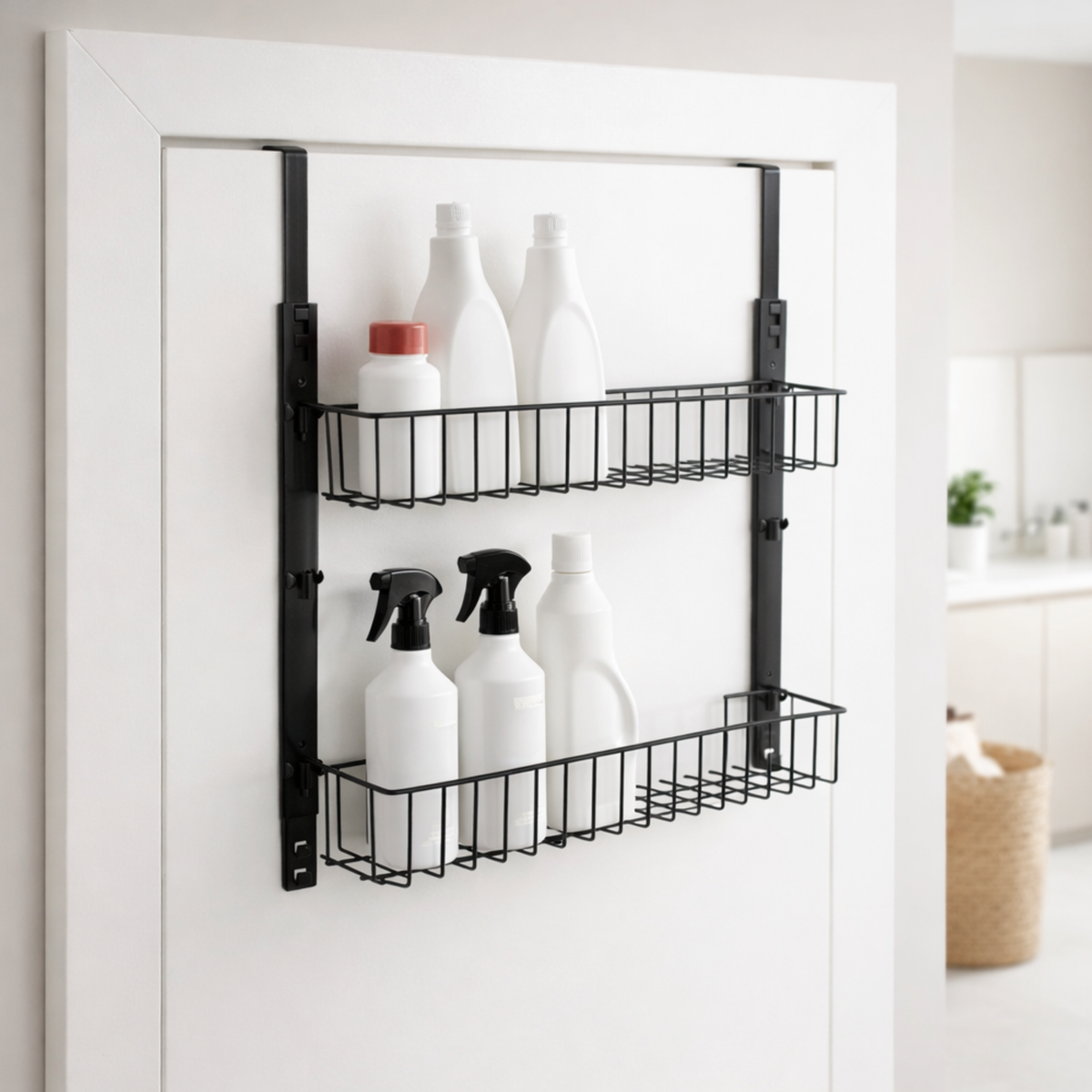 Cesto organizador aramado duplo para porta e parede