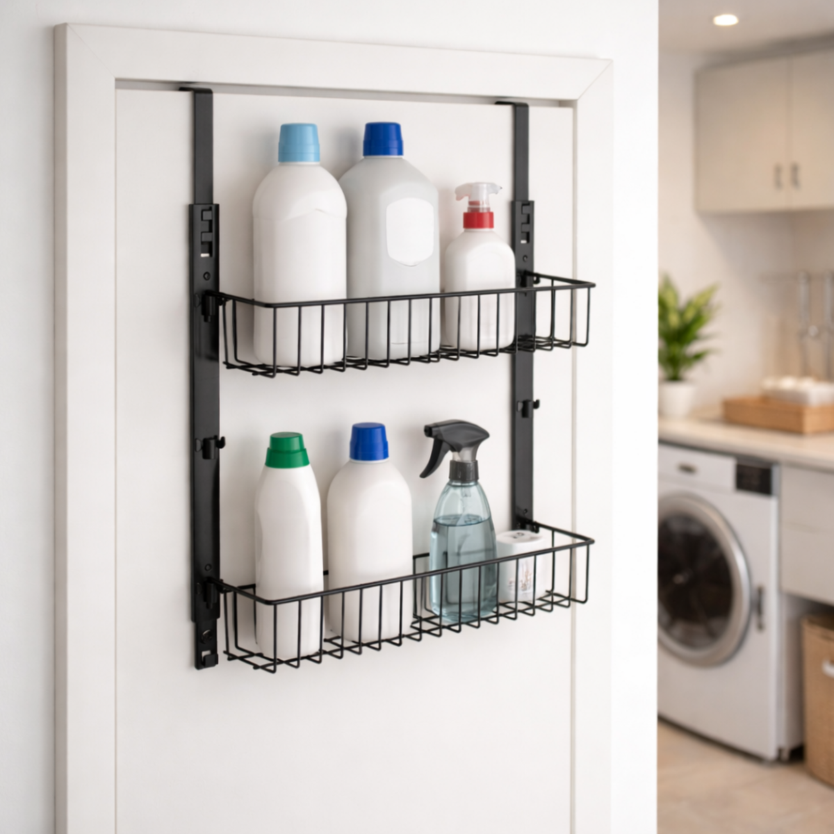 Cesto organizador aramado duplo para porta e parede
