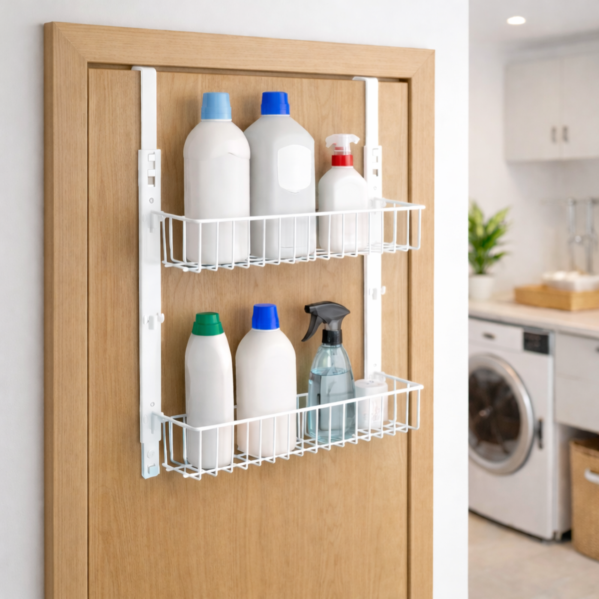 Cesto organizador aramado duplo para porta e parede