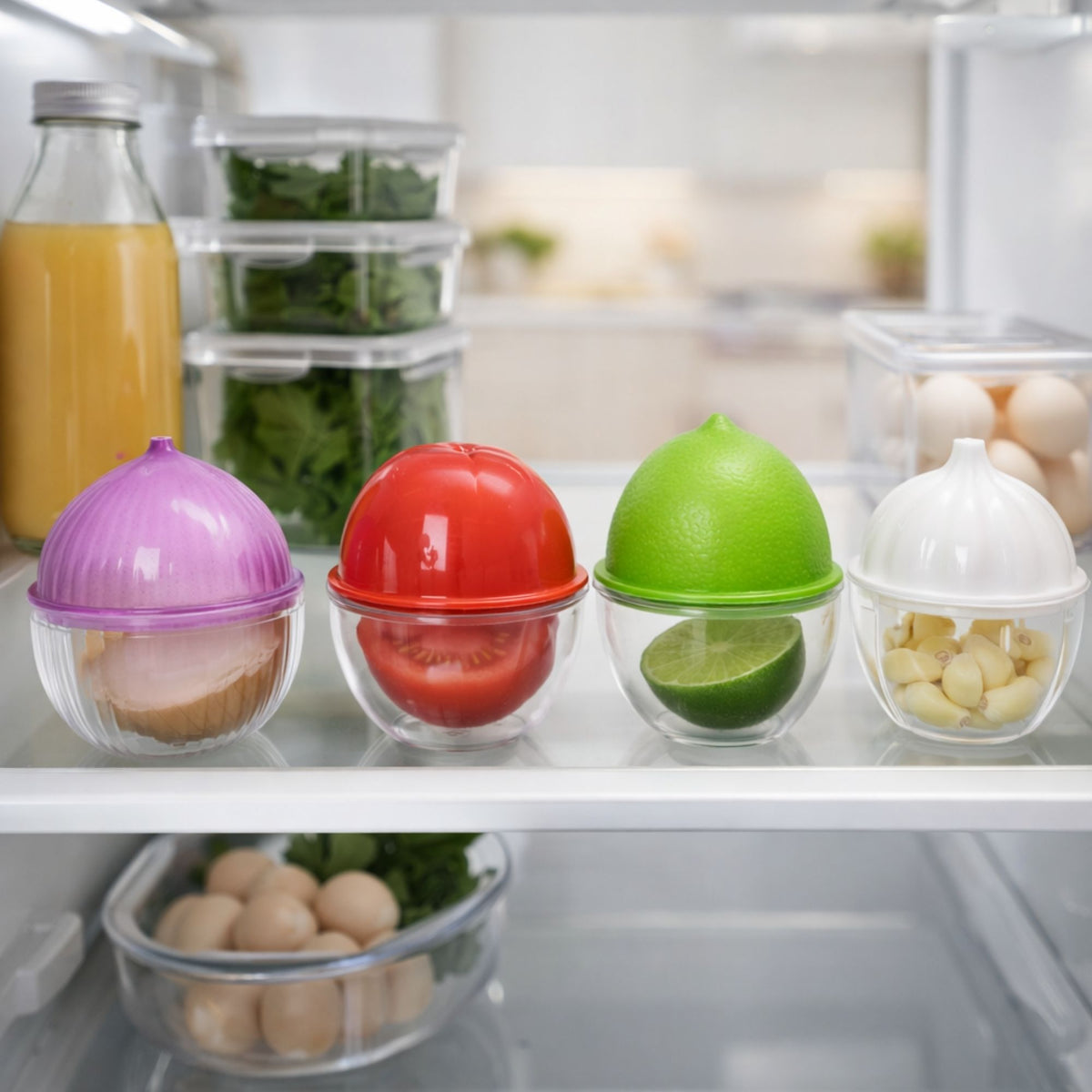 Kit com 4 potes organizadores de alimentos