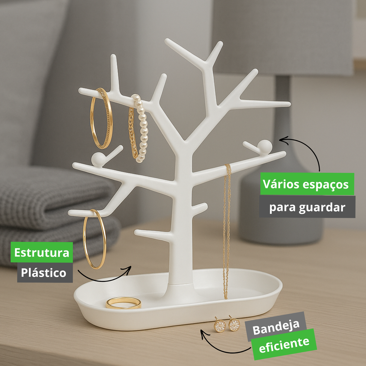 Porta Acessórios Femininos Bijuterias Árvore