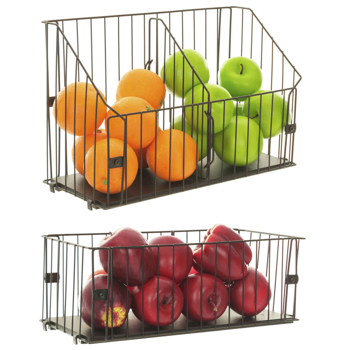 Fruteira de Parede Aramado Cozinha Cesto Frutas Kit 1P e 1G