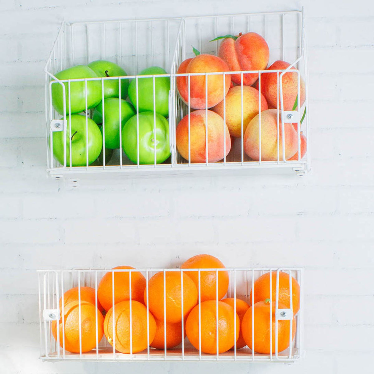 Fruteira de Parede Aramado Cozinha Cesto Frutas Kit 1P e 1G