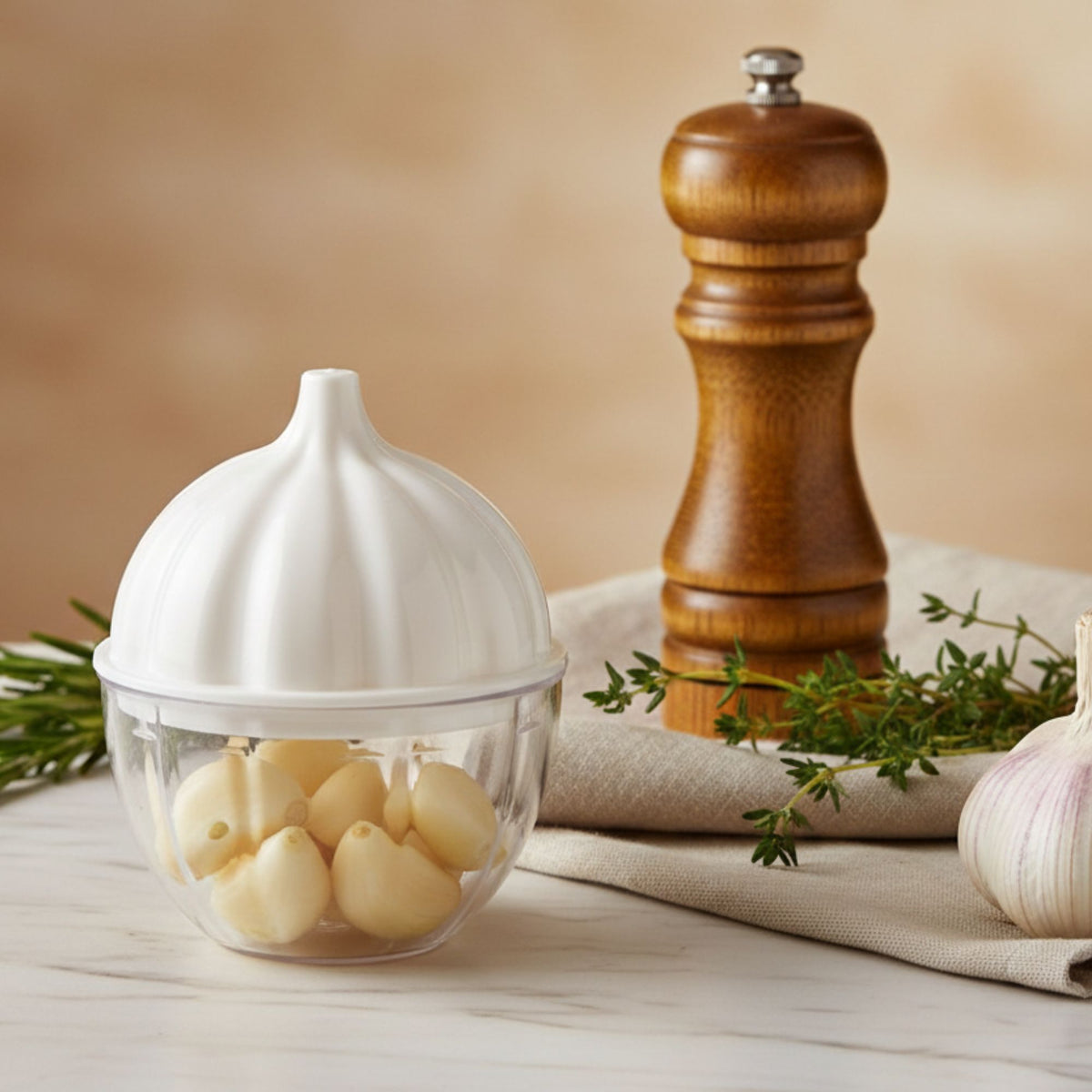 Porta Alho com Tampa – Organizador para Geladeira e Cozinha, Conserva Alimentos sem Odor e Mais Frescos
