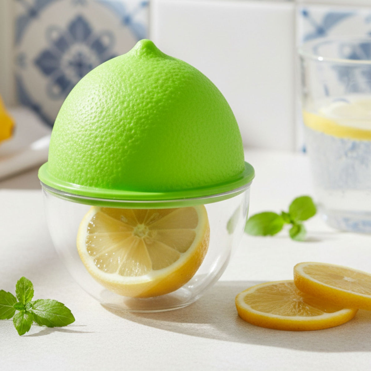 Porta Limão com Tampa – Organizador para Geladeira e Cozinha, Conserva Frutas Frescas sem Odor