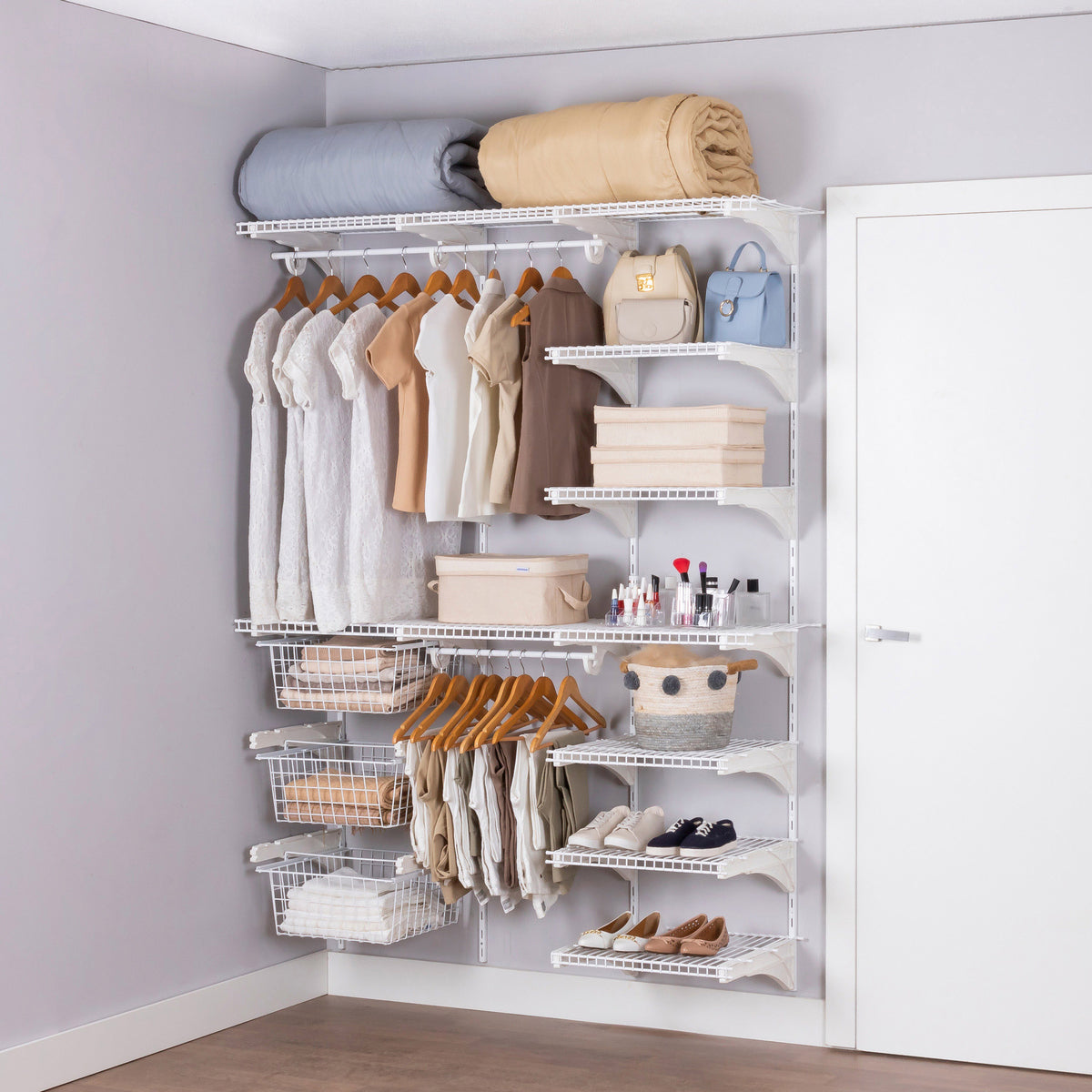 Armário Multiuso Closet Aberto Parede Casal Aramado kit 54