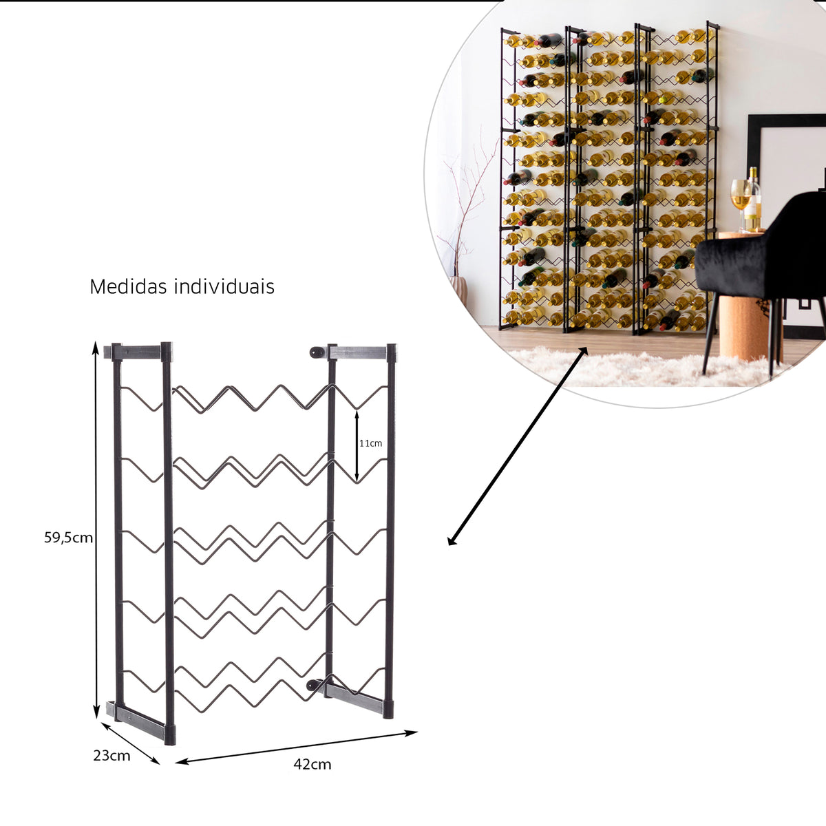 Adega de Parede Para Sala Aramado para 180 garrafas de vinho