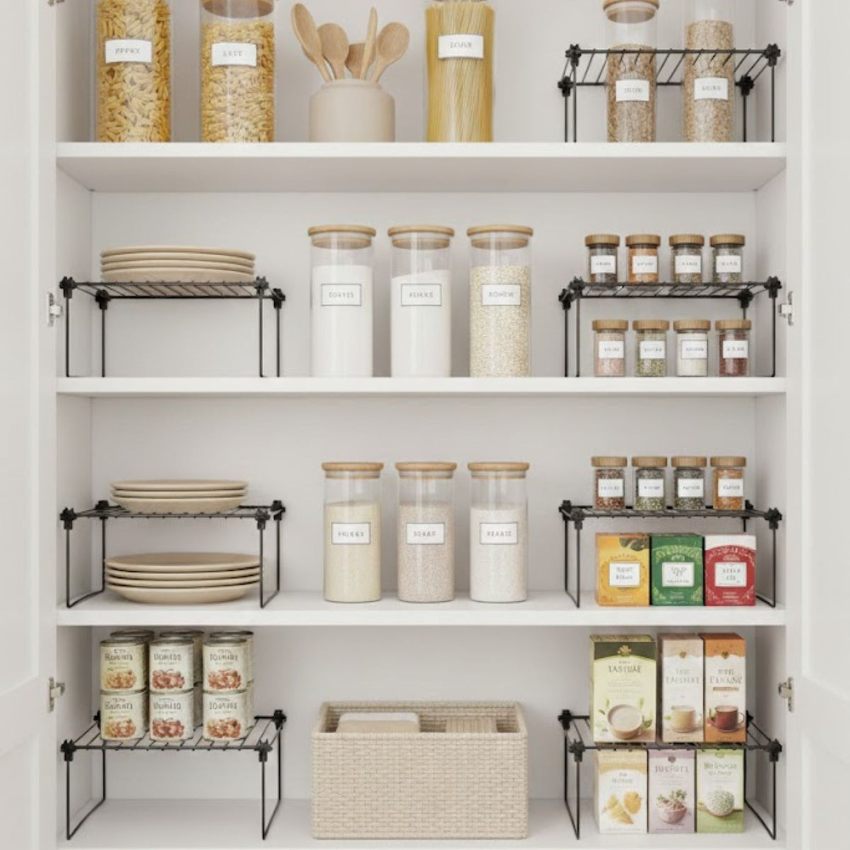 Kit 7 Organizadores de Armário Multiuso Aço Aramado – Prateleira para Cozinha e Louças