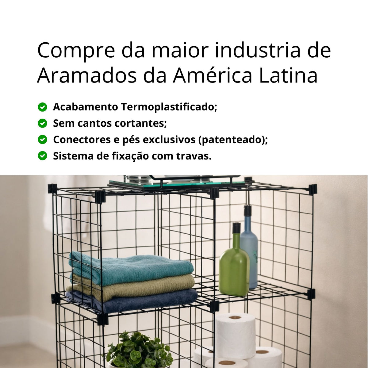 Estante para Livros Aramado para Roupas e Objetos 4 Nichos