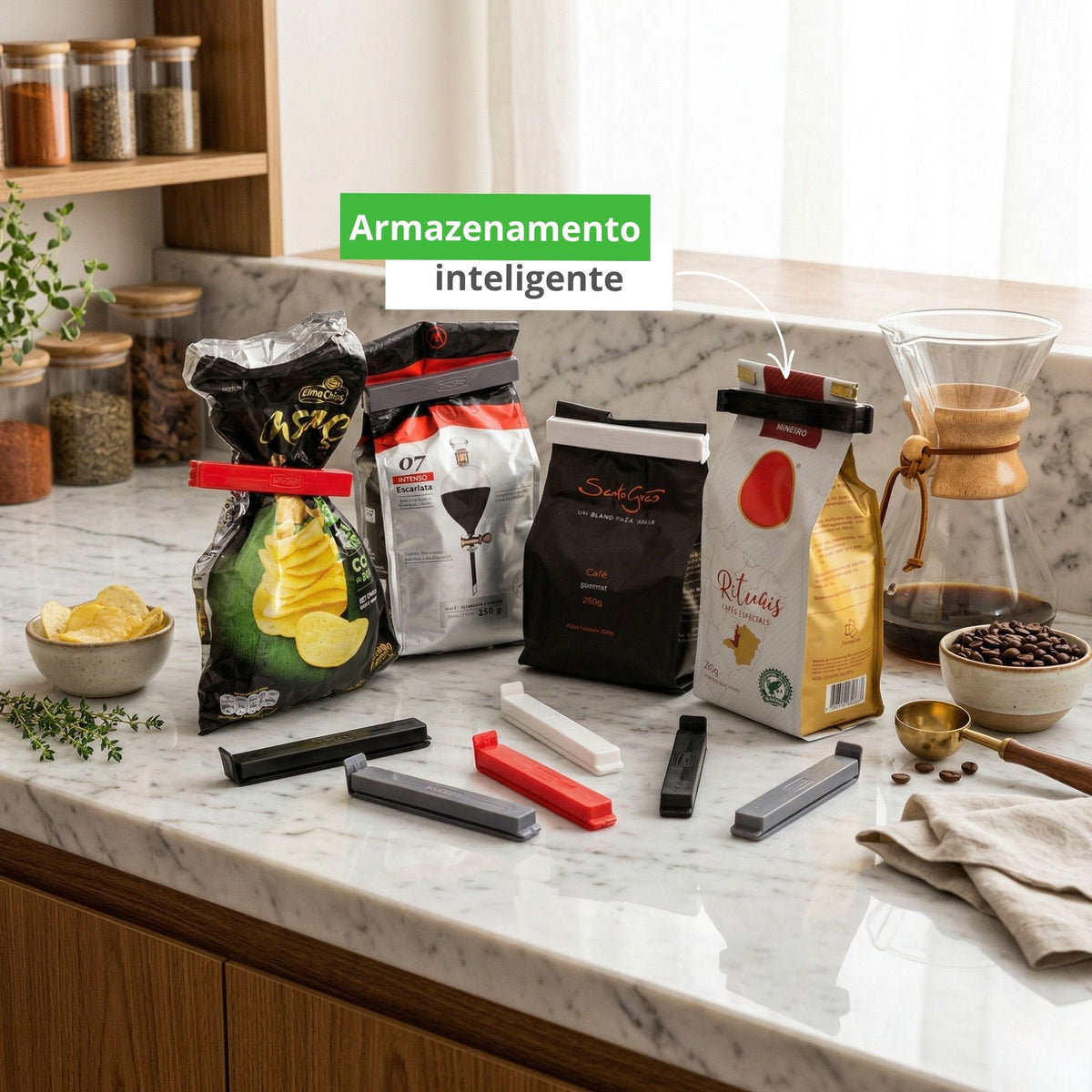 Kit Prendedor Lacre Multiuso Fecha Embalagens com 10 Un Grande