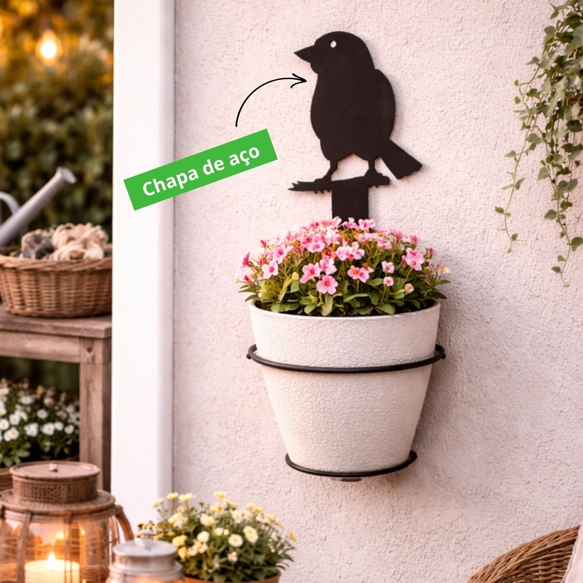 Suporte para Vaso de Planta Passarinho - Aramada