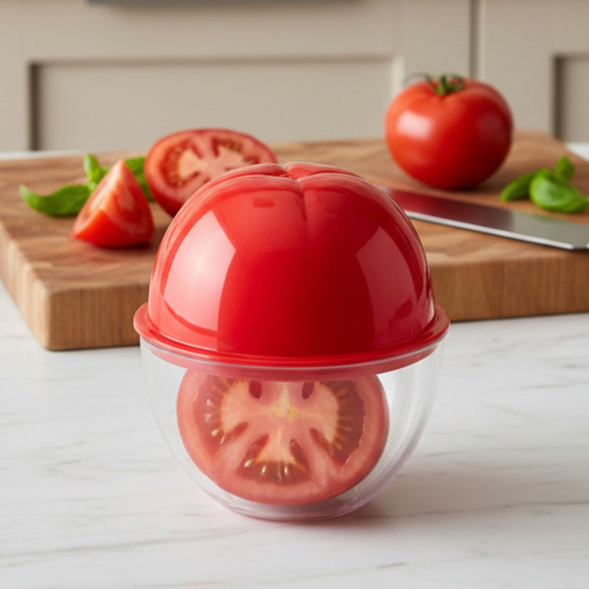 Porta Tomate com Tampa – Organizador para Geladeira e Cozinha, Conserva Alimentos Frescos sem Odor