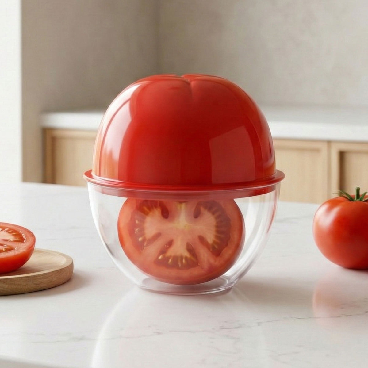 Porta Tomate com Tampa – Organizador para Geladeira e Cozinha, Conserva Alimentos Frescos sem Odor