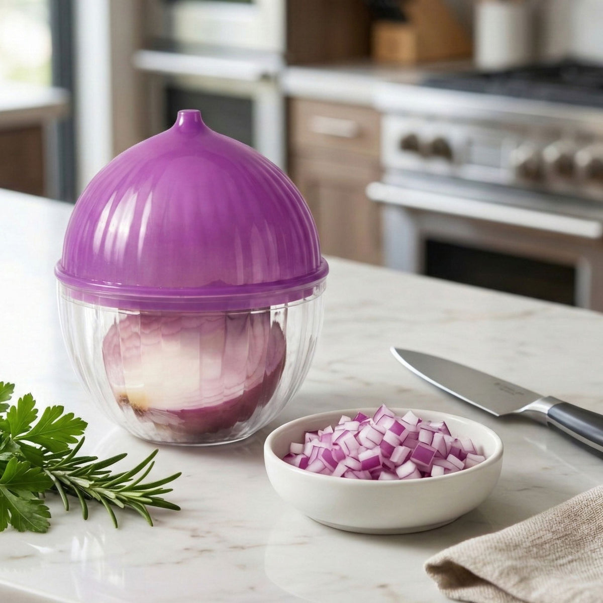 Porta Cebola com Tampa – Organizador para Geladeira e Cozinha, Conserva Alimentos sem Odor e Mais Frescos